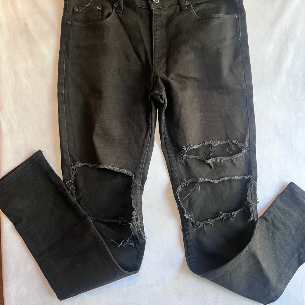 Men's Black KDNK distressed jeans 32/32